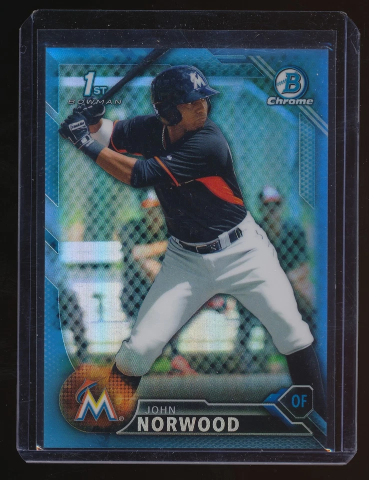 JOHN NORWOOD 2016 BOWMAN CHROME PROSPECTS BLUE TWITTER RC REFRACTOR #/15 MARLINS - Image 1 of 1