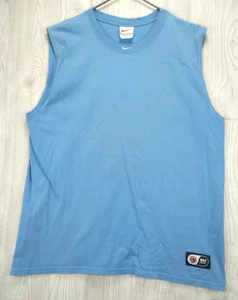 Vintage NIKE Basketball ärmelloses Shirt Large blau Center SWOOSH Mexiko 90er Etikett - Bild 1 von 4