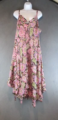 Jones New York Signature Dress Women 22W Pink Paisley Silk Fairy Whimsy Boho Y2K - Image 1 of 4