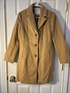 Allegra K Women's Notched Lapel Single Breasted Overcoat Brown “SizeS” - Picture 1 of 11