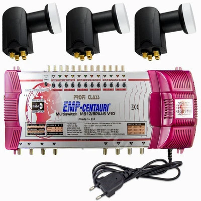 Multischalter 13/8 EMP Profi Class 3-Sat 8-TV ++ 3x Quattro LNB 0,1dB HDTV UHD 4 - Bild 1 von 4