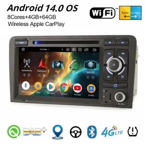 64GB Android 14 CarPlay Autoradio DSP DAB+ CD 4G Navi für AUDI A3 S3 RS3 RNSE-PU - Bild 1 von 24