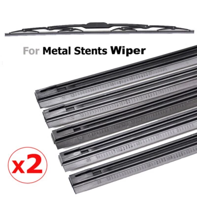 2Pcs 6mm 8mm Auto Rubber Metal Wiper Blades Refill 14"/16"/22"/24"/26" Cut Size - Image 1 of 4