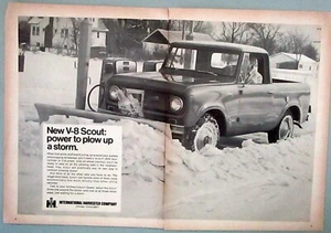 International Scout V8 1968 ""Power to Plow Up a Storm"" anuncio impreso original - Imagen 1 de 1