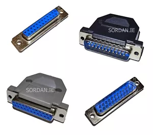Neu D-Sub 23 DB23 Buchse Stecker Lötverbinder schwarz grau Kapuzenschrauben Amiga - Bild 1 von 17