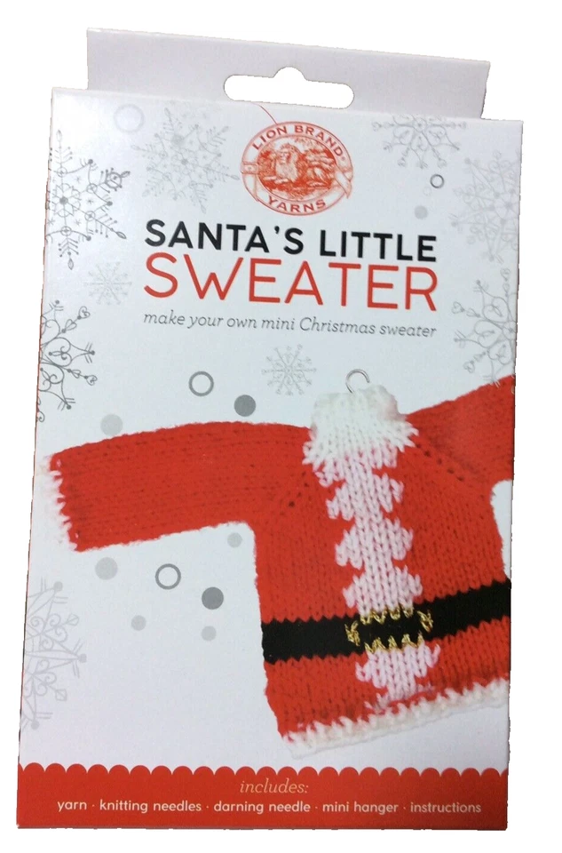 Lion BRAND Yarn Santa's Little Sweaters Kit Santa Claus 023032056425
