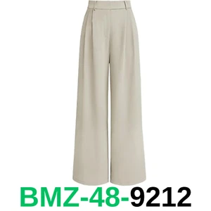 LILLUSORY Womens Dress Pants Khaki Wide Leg Hight Waisted Work, Light Khaki, M - Picture 1 of 4