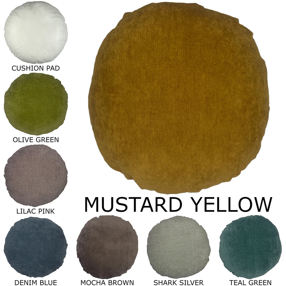 Premium Circle Fernando Faux Suede Cushion With Hollowfibre Insert Round Pillow - Image 1 of 1