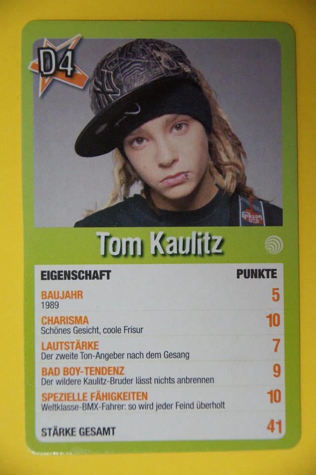 Tom Kaulitz - Tokio Hotel  - 2005 Top of the Pops card - published in Germany  - Bild 1 von 2