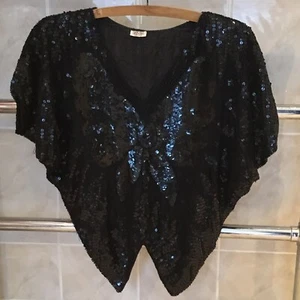 Ladies pure silk with sequinned design dress top - Picture 1 of 3