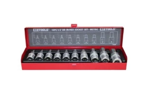 10pc 1/2" Drive Metric In-Hex Socket Set 5mm - 19mm Bit Set Heavy Duty 13669 - Imagen 1 de 1