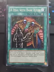 A Deal with Dark Ruler - 1st Edition - Rare Foil - Yugioh Spell Card - Vintage - Picture 1 of 1