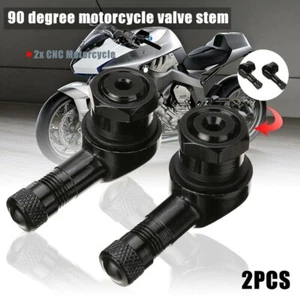 2 90 Degré Aluminum Moto Jantes Roue Pneu Tige de Valve Pneu Noir 11.3mm - Picture 1 of 12