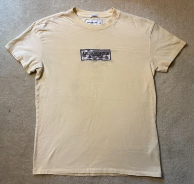 ¡Camiseta bordada amarilla manga corta para mujer Abercrombie & Fitch! Top talla S Foto 1 de 4