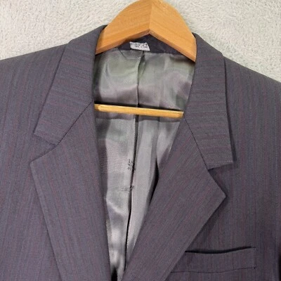 Chaqueta Blazer Vintage Louis Roth Hombres 42R Púrpura Tintado Rayas Tweed Clásica Foto 1 de 4