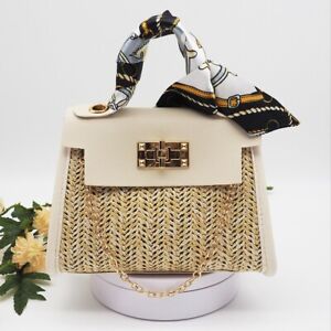 New Women's Fashion Shoulder Handbags Summer Portable Straw Weaved Messenger Bag