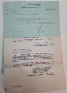ENCHANTMENT / Eduard Franz, 1949 actor signed film contract release document - Picture 1 of 5