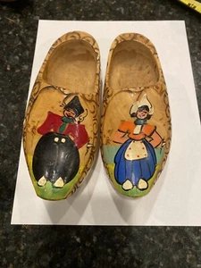 Vintage Child Size Clog Shoes Wall Decoration Made Holland - Picture 1 of 8