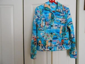 MAGGY LONDON--PRINTED LIGHT JACKET---8 - Picture 1 of 3
