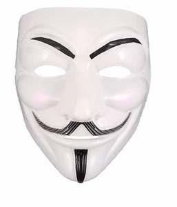 Smile Protest Vendetta Guy Fawkes Anonymous Hacker Halloween Fancy Dress Mask - Picture 1 of 2