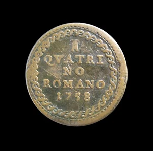 ITALIA ESTADOS PAPALES QUATTRINO 1758 I KM 1182.1 #6734# - Imagen 1 de 2