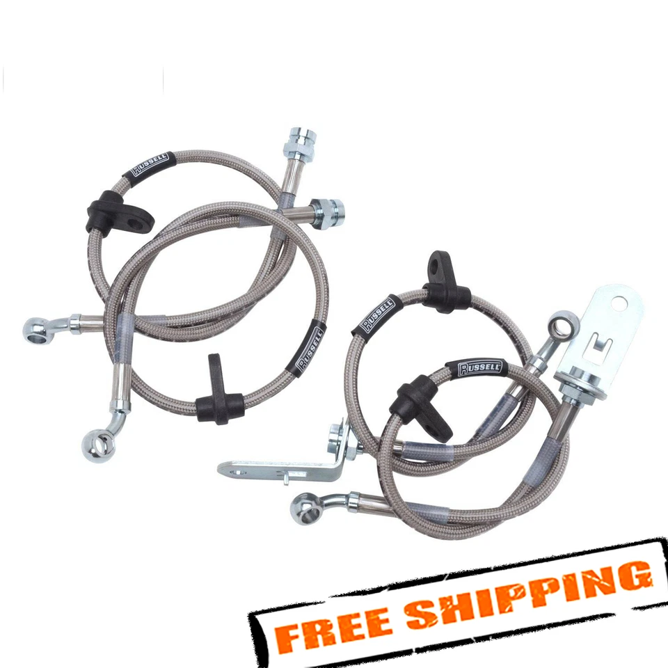 Kit de manguera de freno delantero trenzado Russell de acero inoxidable para Toyota Supra 93-97 Foto 1 de 2