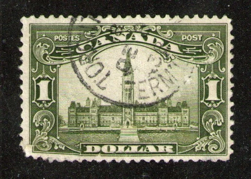 Canada #159  One Dollar Parliament  Used  Rounded Corner at Bottom Left - Image 1 of 1