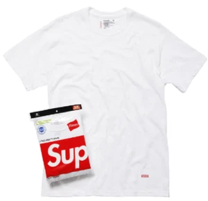 Supreme Hanes Tagless Tee T-Shirt - White - Medium - 100% Authentic - FAST SHIP - Imagen 1 de 3