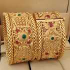 Indian Bollywood CZ AD Gold Plated Ethnic Jewelry Rajwadi Bridal Bangles WA