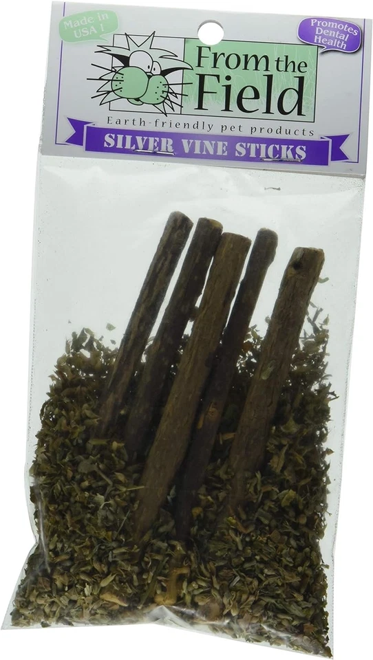From The Field Silver Vine Chew Sticks 5 Pk With Organic Catnip Treated USA Made - Image 1 of 1