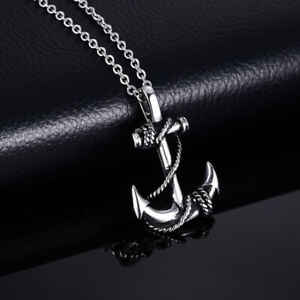 Stainless Steel Men Women Pirate Anchor Rope Pendant Party Necklace Jewelry Gift