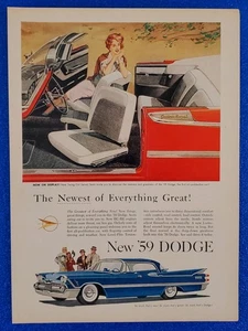 Dodge Custom Royal Lancer 1959 de colección convertible coche clásico anuncio impreso original - Imagen 1 de 1
