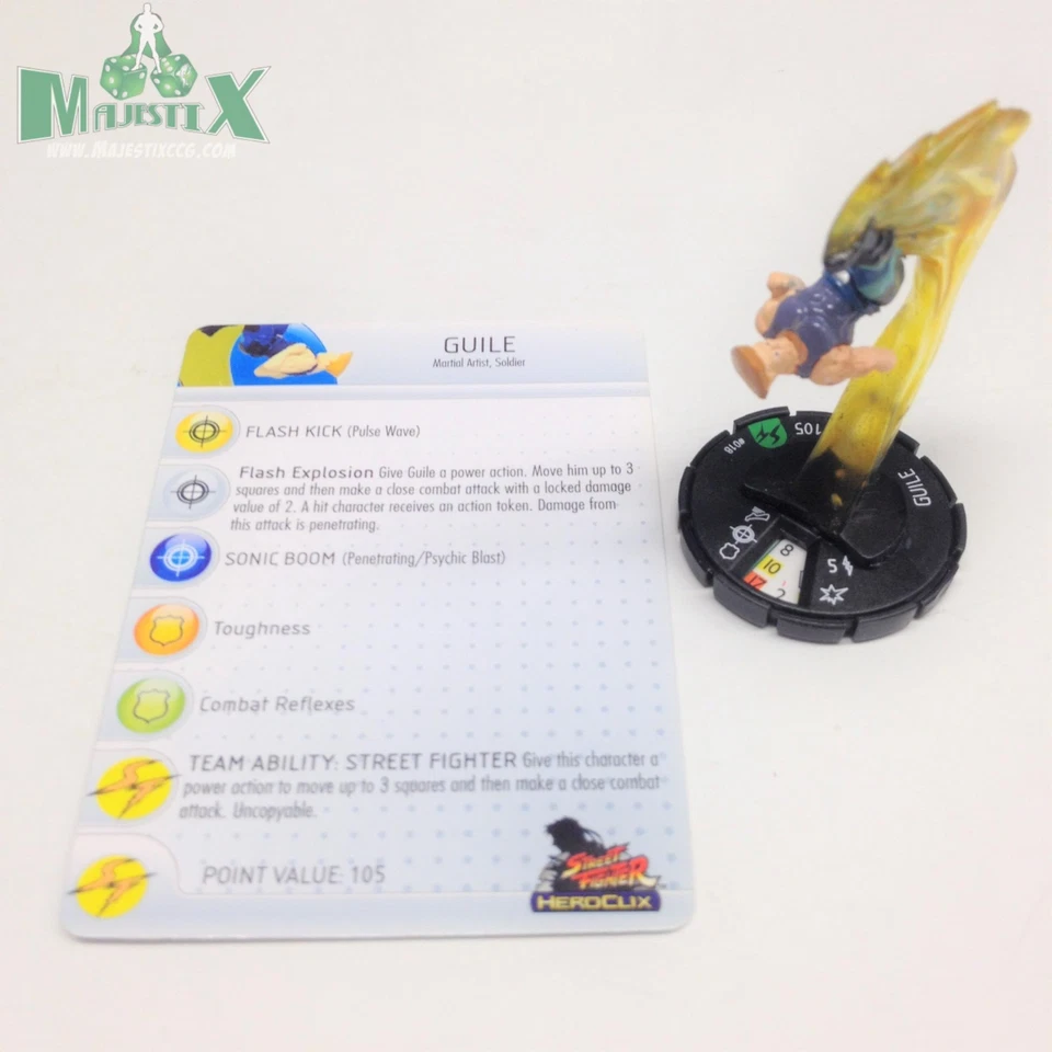Heroclix Street Fighter set Guile #018 Uncommon figure w/card! - Image 1 of 1