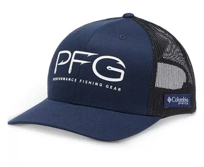 COLUMBIA PFG Hooks Mesh Snapback Ball Cap Hat Collegiate Navy 1837021-465 O/S - Image 1 of 4
