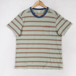 Toad&Co T Shirt Men Large Multi Striped Crew Neck Pocket Short Sleeve Hemp Blend - Picture 1 of 8