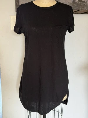 Helmut Lang Algodón/Cachemira Manga Corta Larga Camiseta Túnica Mujer Talla S Negra Foto 1 de 4