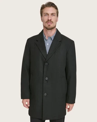 Dockers Wool Blend Mens Topcoat Black Diamond Quilt Lined Regular Fit XXL NWOT - Image 1 of 4