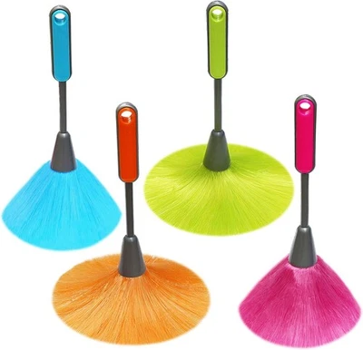 Paquete de 4 plumeros de microfibra pequeños de 10", delicado azul esponjoso, verde, rosa  Foto 1 de 4