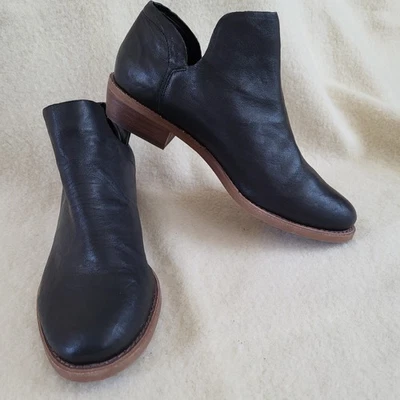 Black Leather Ankle Boots Women's Size 10 By GB - Image 1 of 4