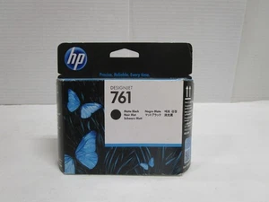 HP 761 Matte Black PRINTHEAD CH648A SEALED BOX DATE 2022 NEW SEE PHOTOS - Afbeelding 1 van 8