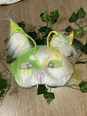 Therian Mask Alien Cat Furry Otherpaw Yellow Green Furrymask Therianmask Quads - Image 1 of 4