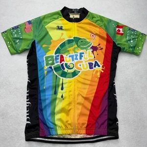 Duran Bicycle Breeze Men's Cycling Shirt Short Sleeve Full Zip Multi Color Large - Picture 1 of 13
