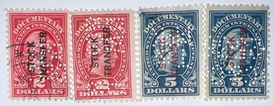 Travelstamps: US Documentary Stamps Lot of 4  - $5 & $2 Used Ng - Image 1 of 4