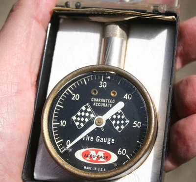 Accu-Gage Vintage 60 lbs Tire Pressure Gauge - Image 1 of 4