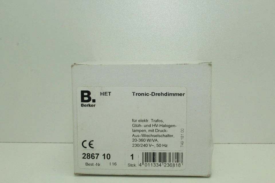 Berker 286710 Tronic-Drehdimmer f. elektr. Trafos , Lampen etc. "Neu&OVP" - Bild 1 von 1
