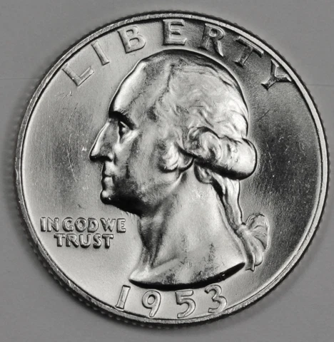 1953-d Washington Quarter.  B.U.  (Inventory A) Cover