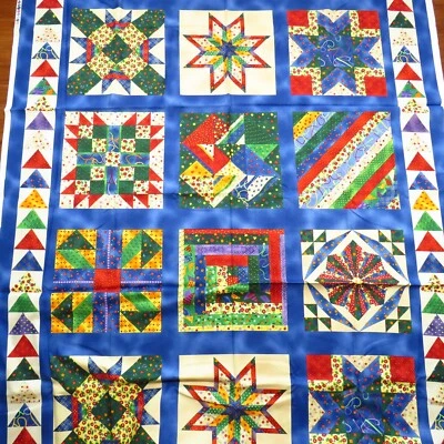 1.8 YD Suzie Q Quilter Fabric Cheater Quilt Patchwork Cotton - Image 1 of 4