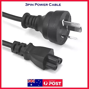 AU 3 Pin to Clover leaf Plug IEC C5 Notebook laptop Power Lead Cable Cord 1m - Picture 1 of 3