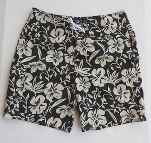Abercrombie & Fitch Black Beige Floral Board Shorts - Men's 34  - Picture 1 of 4