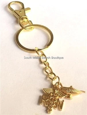 Llavero de Enfermería Cartera Dije RN Caduceus Ruiseñor Lámpara Enfermera Graduación Regalo Foto 1 de 4